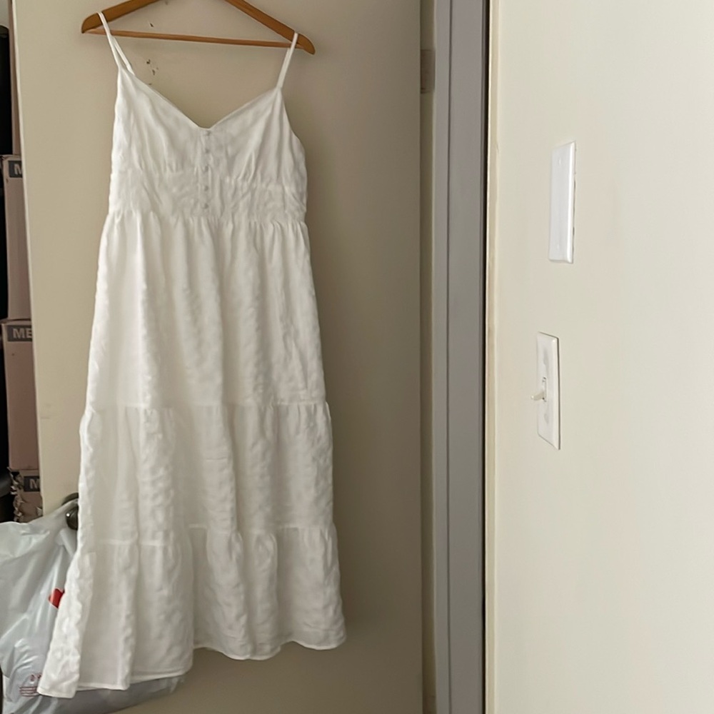 Women’s FOREVER21 midi white tiered summer dress XL